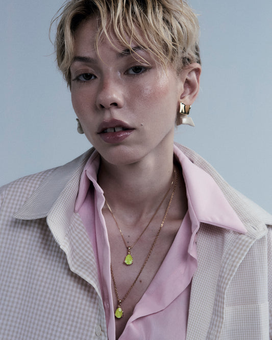 Pingente Bolhas - Banho de Ouro e Swarovski Amarelo