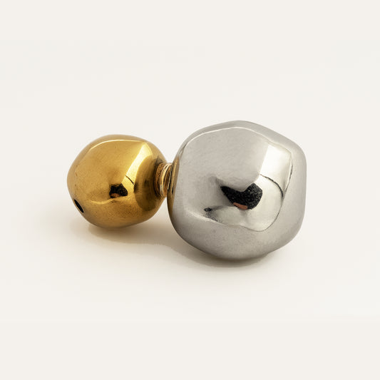 Brinco Bolha - Banho de ouro e platina