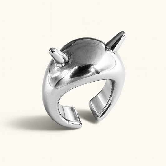 Anel/Earcuff Diavolo - Banho de Platina
