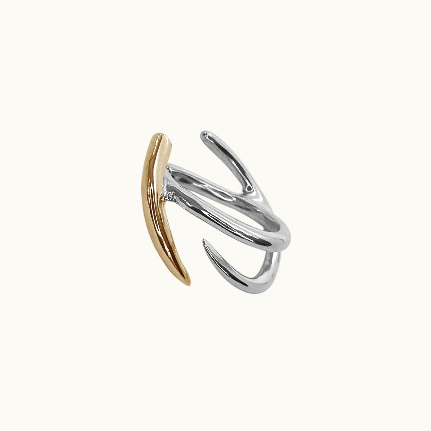 Earcuff Garras 2 - Prata 925 + Banho de Ouro 18k