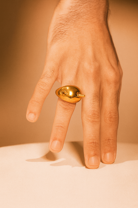 Anel/Earcuff Diavolo - Banho de Ouro 18k