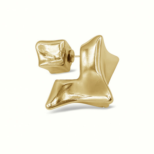 Brinco Distort - Banho de Ouro