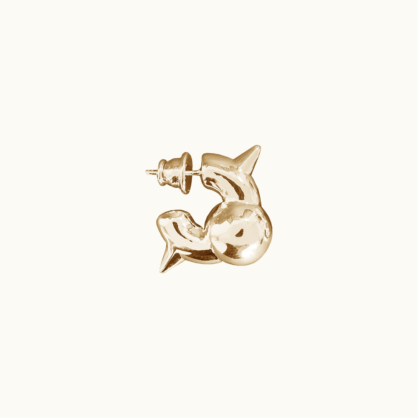 Brinco Stud Unitário - Banho de Ouro 18k