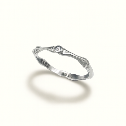 Anel Menento mini - Prata 925 e diamante CVD