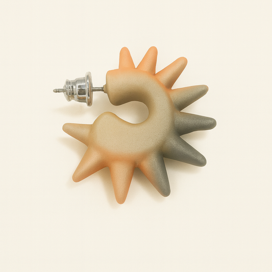 Brinco Punk Unitário - Pintura Laranja Perolada