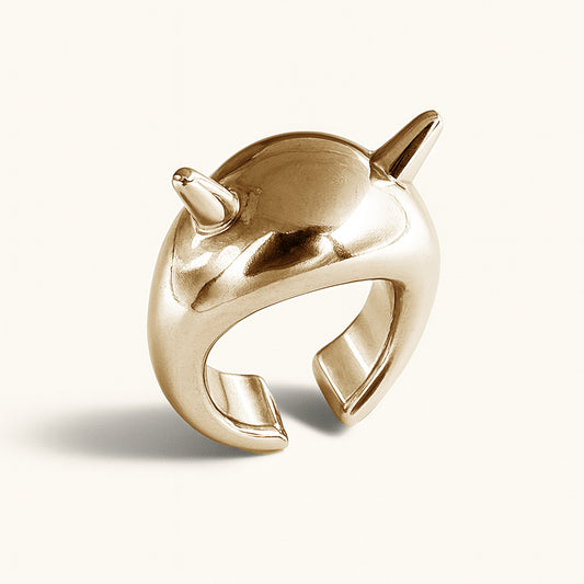 Anel/Earcuff Diavolo - Banho de Ouro 18k