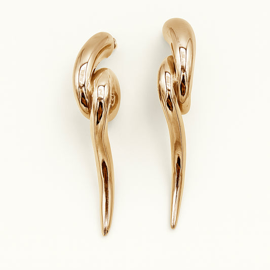 Brinco Serpente - Banho de Ouro