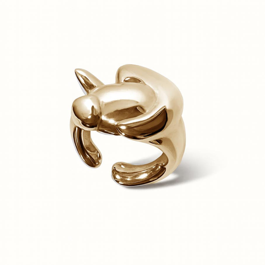 Anel/Earcuff Monstro - Banho de Ouro