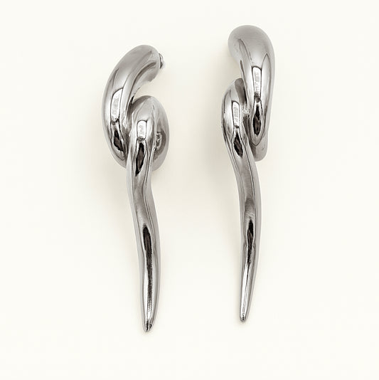 Brinco Serpente - Banho de Platina