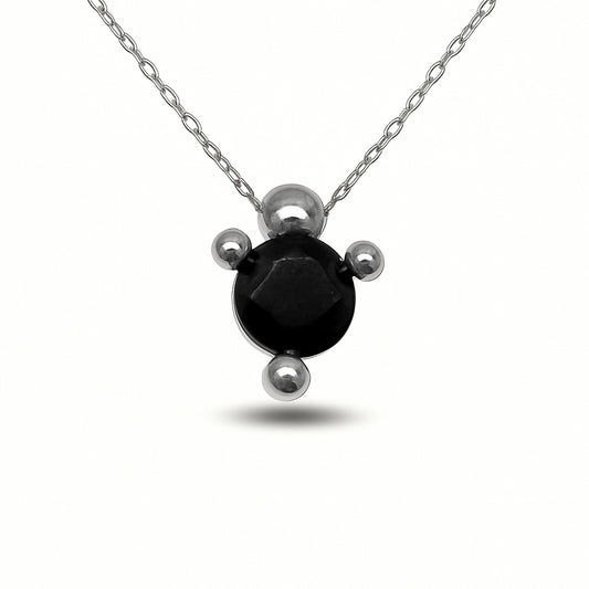 Colar Órbita - Prata 925 e Ónix