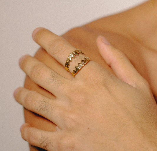 Anel Piranha - Banho de Ouro 18k