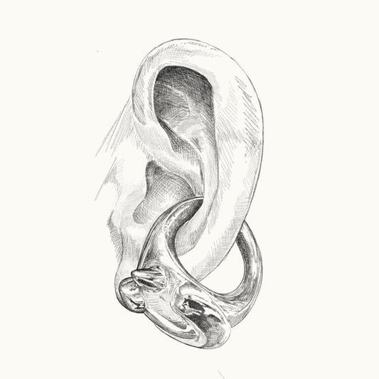 Anel/Earcuff Monstro - Banho de Platina