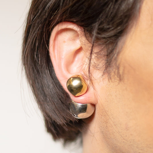 Brinco Bolha - Banho de ouro e platina