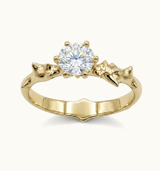 Solitário Espinho - Ouro 18k e Diamante 1ct CVD