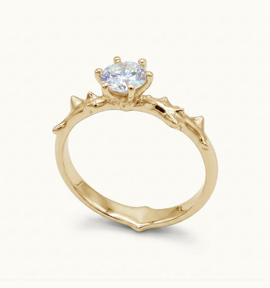 Solitário Espinho - Ouro 18k e Diamante 1ct CVD