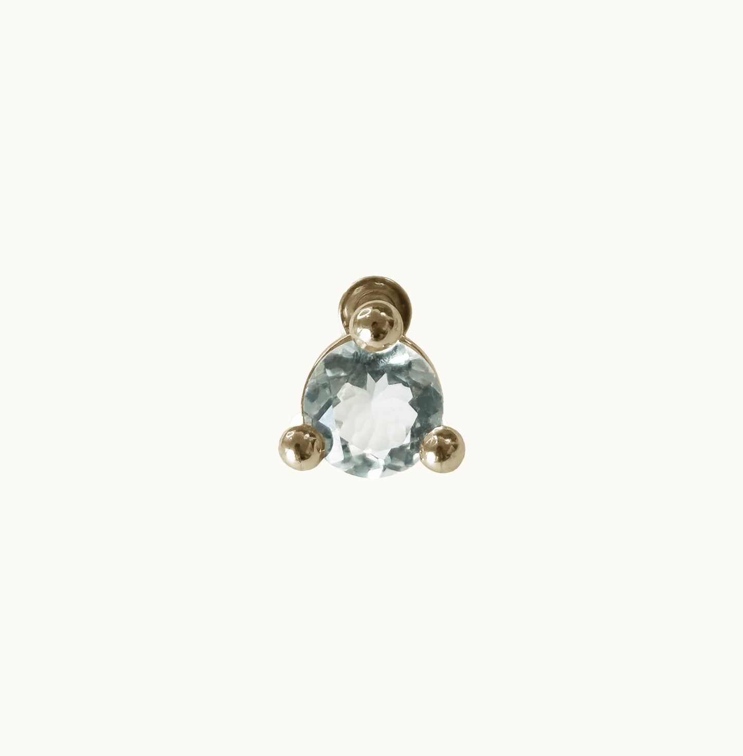 Brinco Órbita Quartzo - Prata 925 + Banho de Ouro 18K