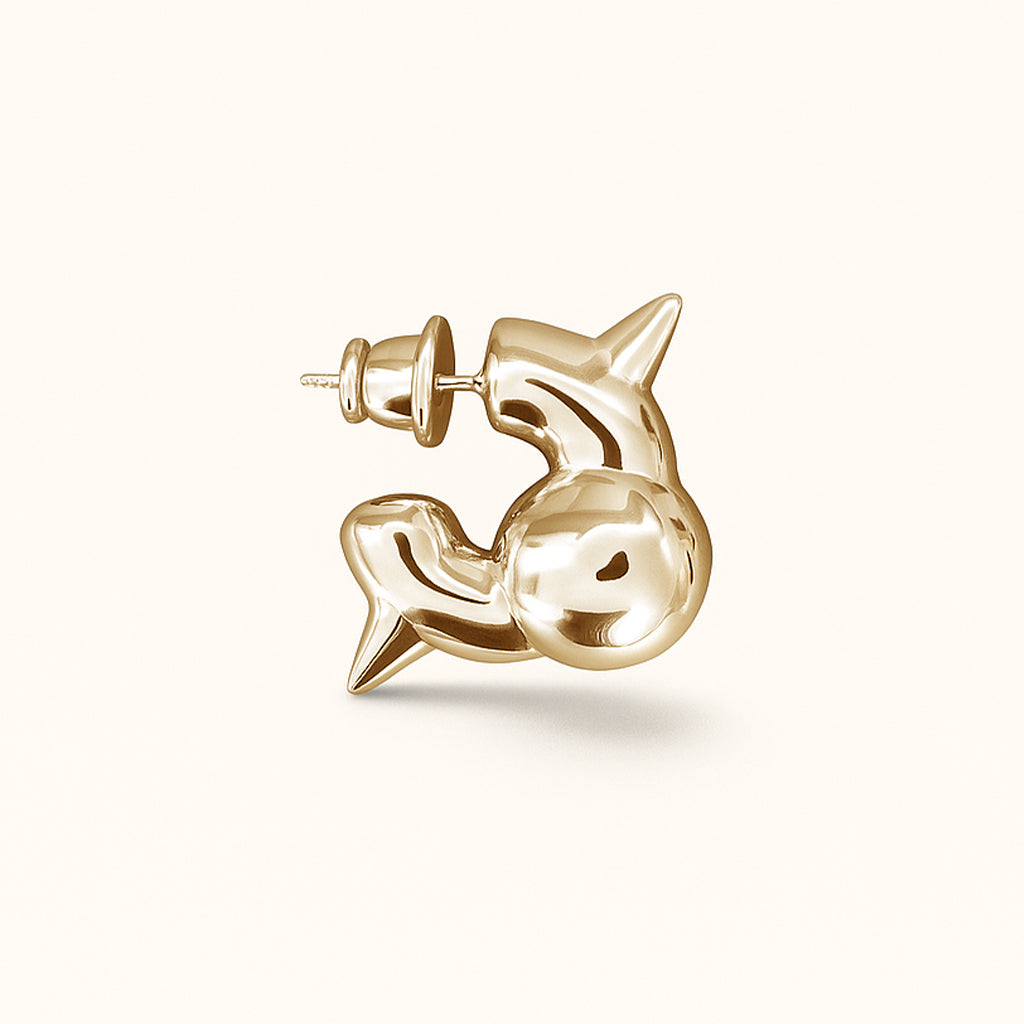 Brinco Stud Unitário - Banho de Ouro 18k