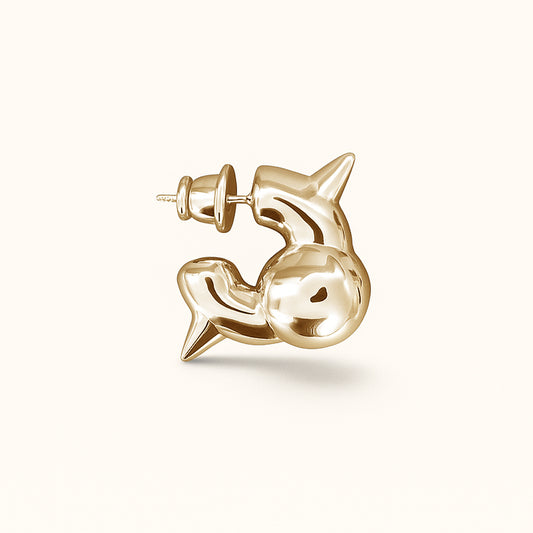 Brinco Stud Unitário - Banho de Ouro 18k