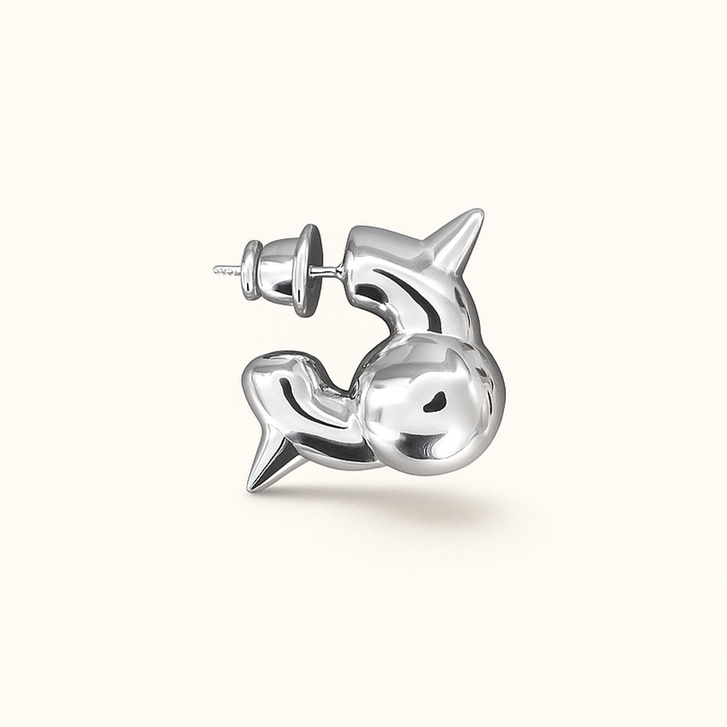 Brinco Stud Unitário - Banho de Platina