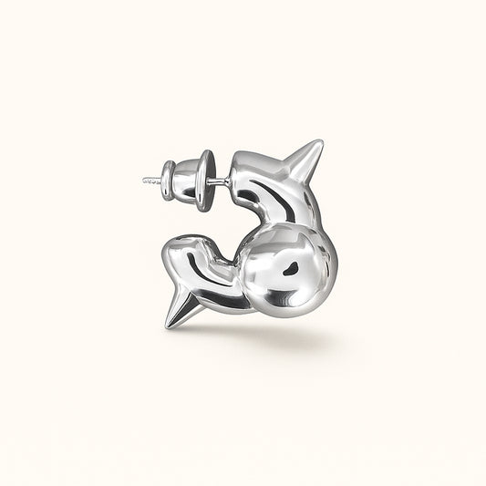 Brinco Stud Unitário - Banho de Platina