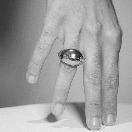 Anel/Earcuff Diavolo - Banho de Platina