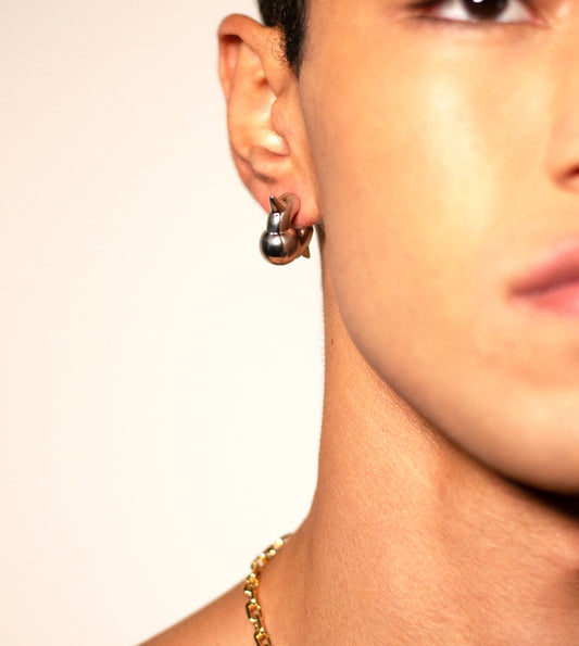 Brinco Stud Unitário - Banho de Platina