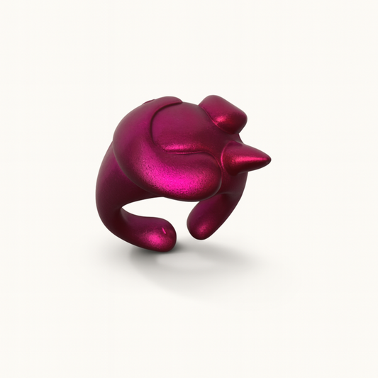 Anel/Earcuff Monstro - Rosa Metálico