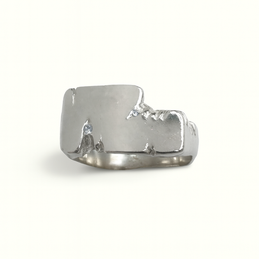 Anel Tempo - Prata 925 com diamante CVD