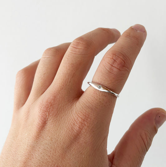 Anel Morphos 2 - Prata 925 com Moissanita