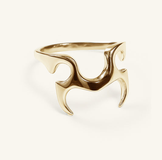 Anel Moto - Banho de Ouro