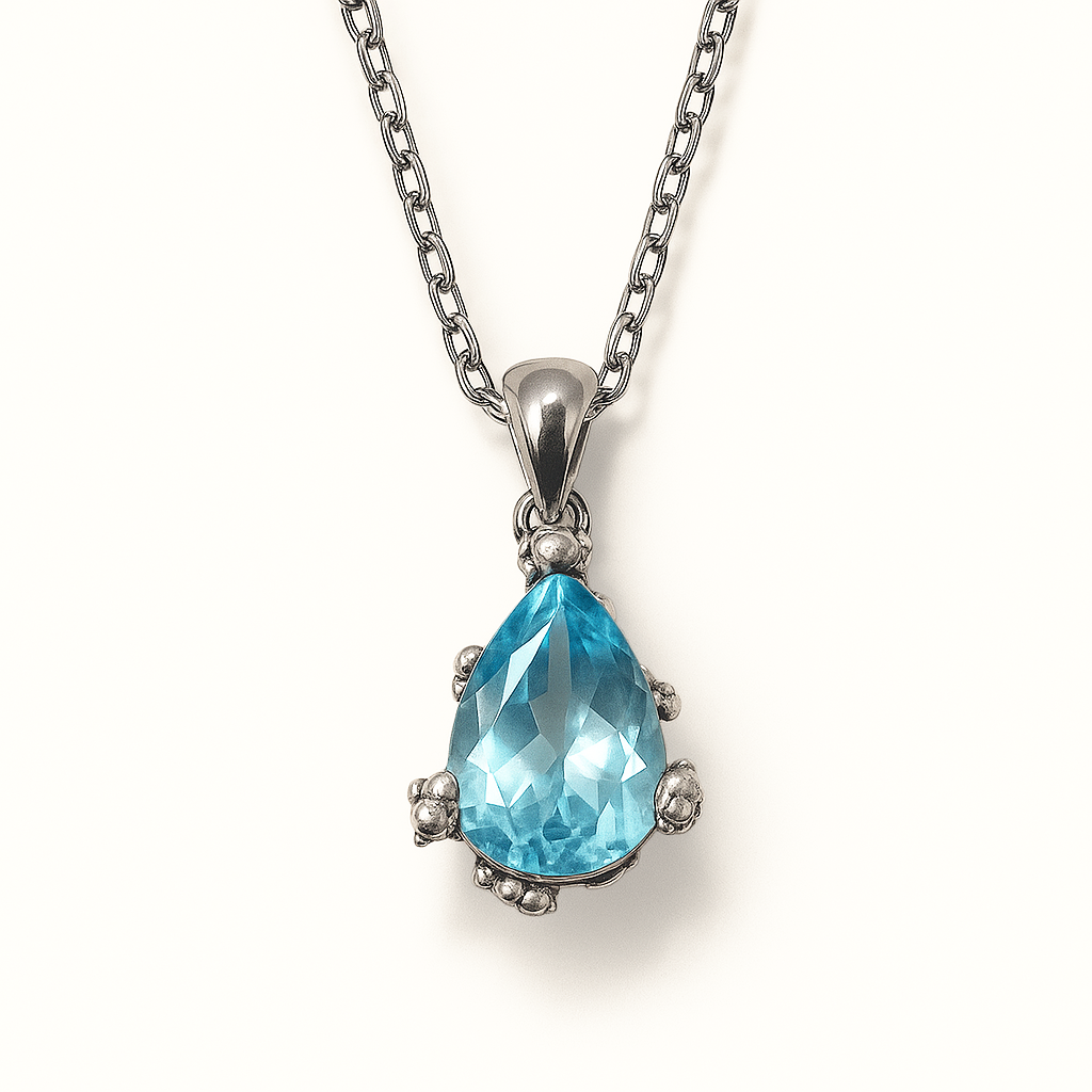 Colar Bolhas - Prata 925 e Topázio Azul