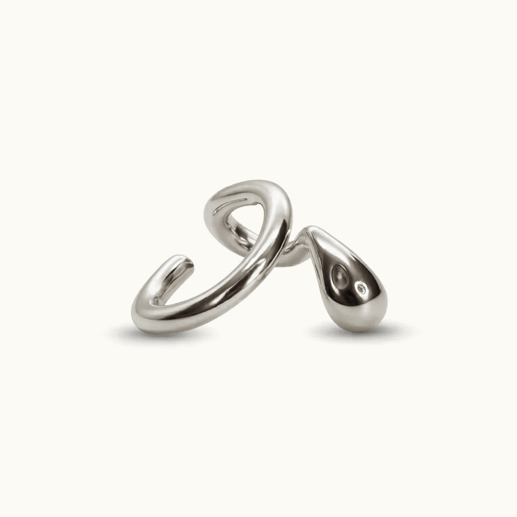 Earcuff Gota - Banho de Platina
