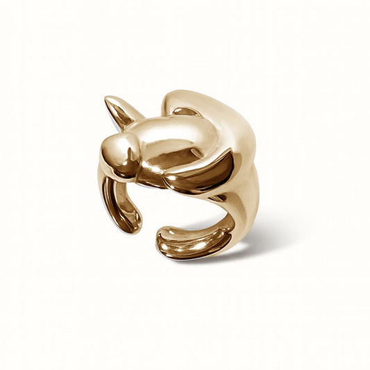 Anel/Earcuff Monstro - Banho de Ouro