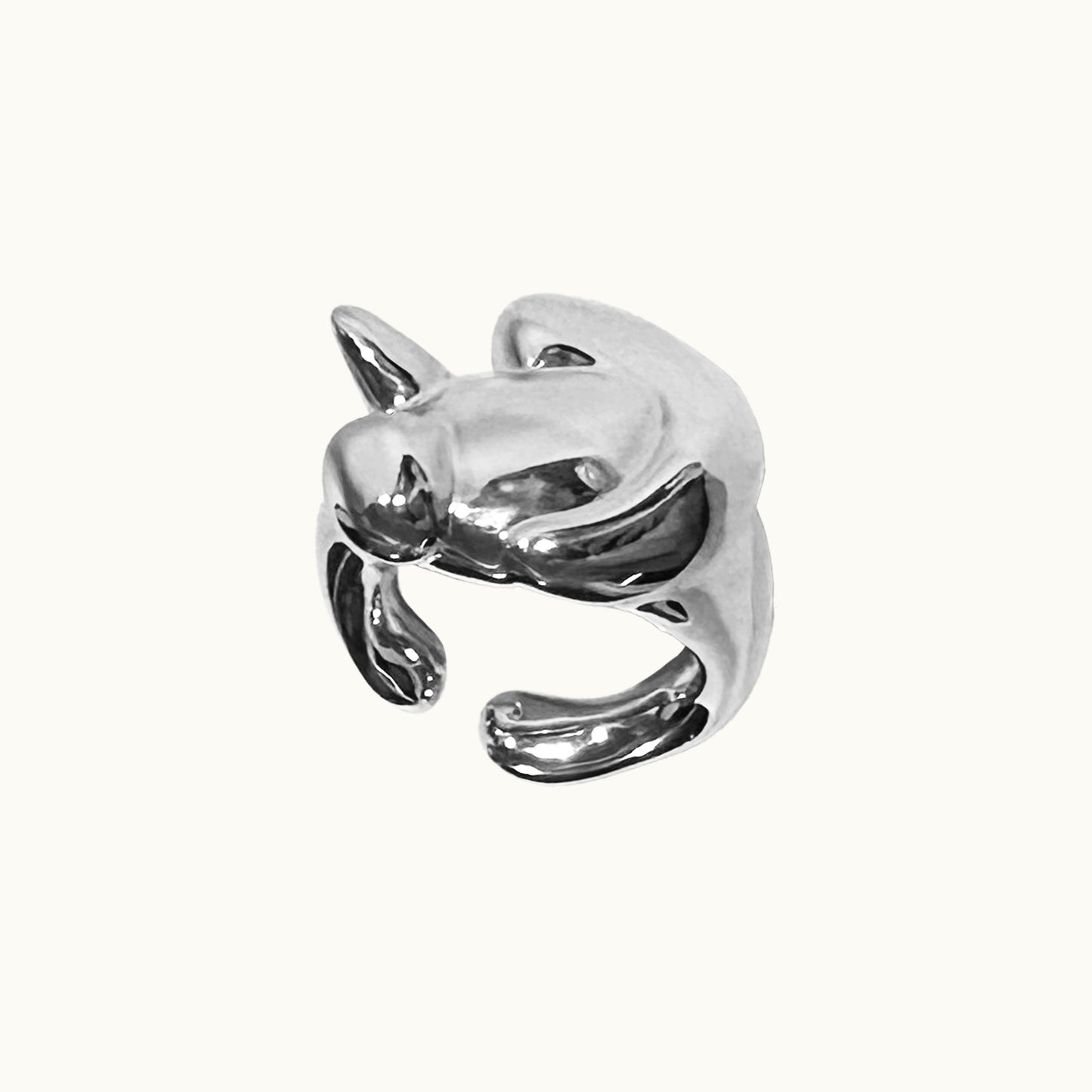 Anel/Earcuff Monstro - Banho de Platina