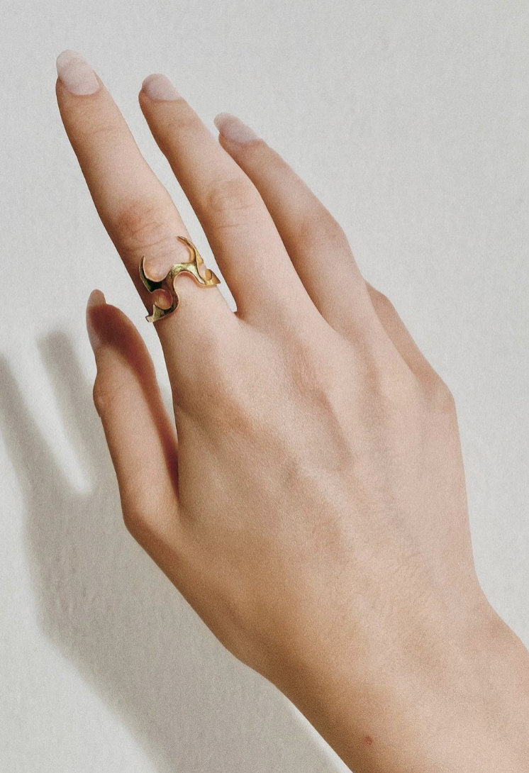 Anel Moto - Banho de Ouro