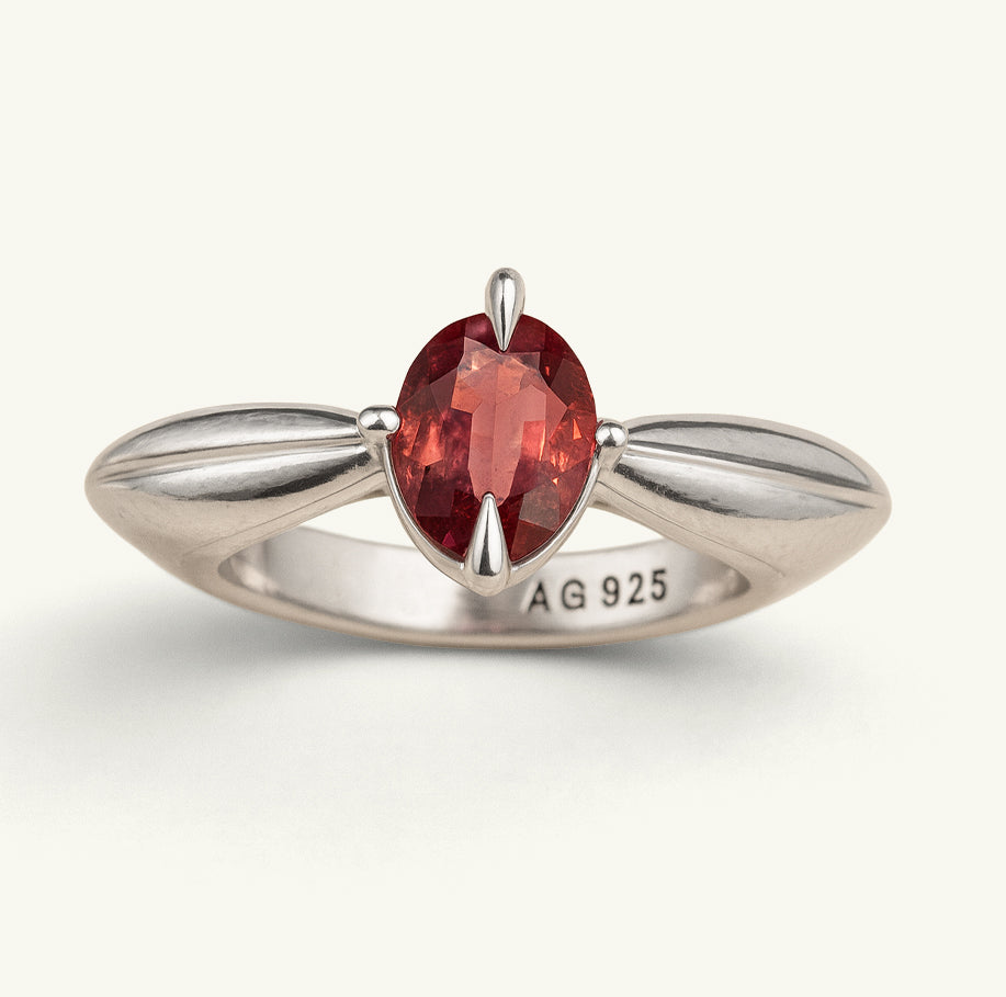 Anel Ímpar 007 - Prata 925 + Turmalina Rosa