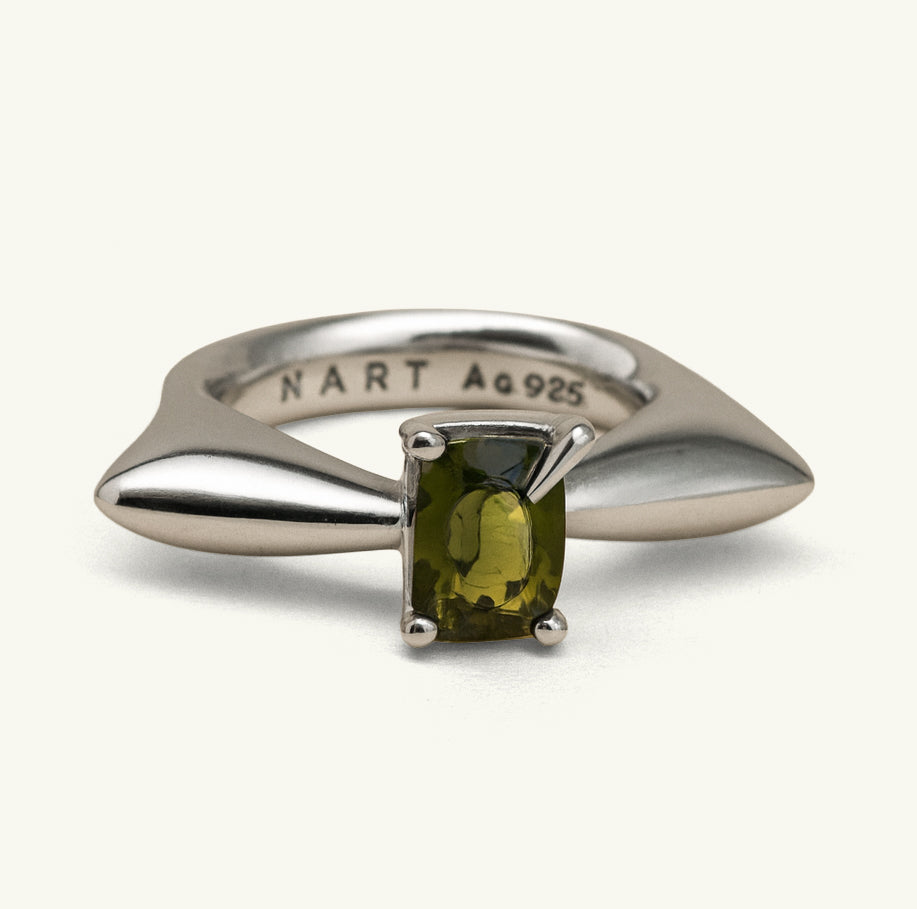 Anel Ímpar 006 - Prata 925 + Turmalina rosa