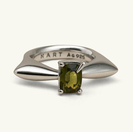 Anel Ímpar 006 - Prata 925 + Turmalina rosa