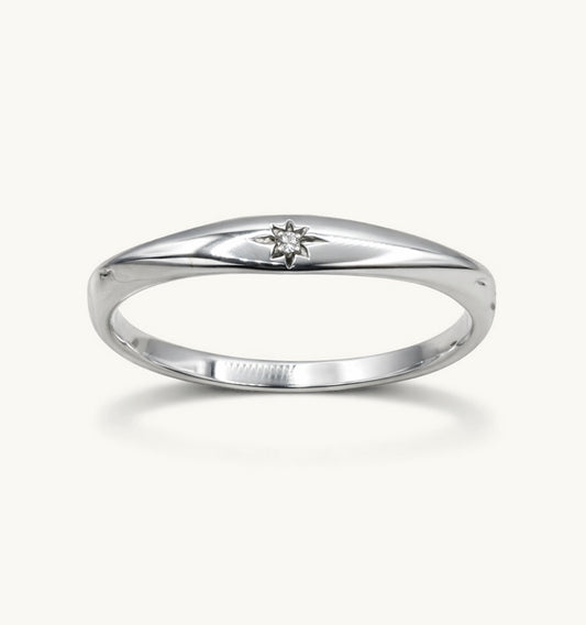 Anel Morphos 2 - Prata 925 com Moissanita