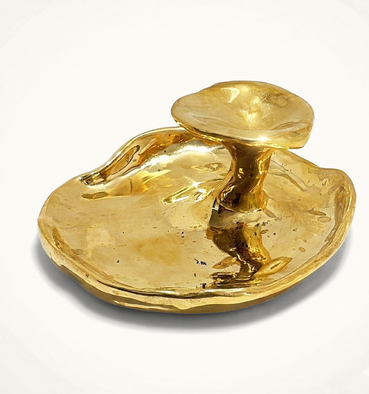 Castiçal / Incensário Fungo G - Latão