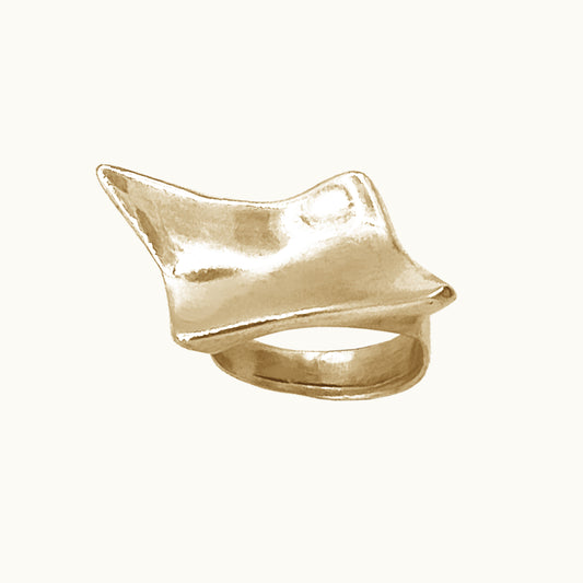 Anel Distort - Banho de Ouro 18k