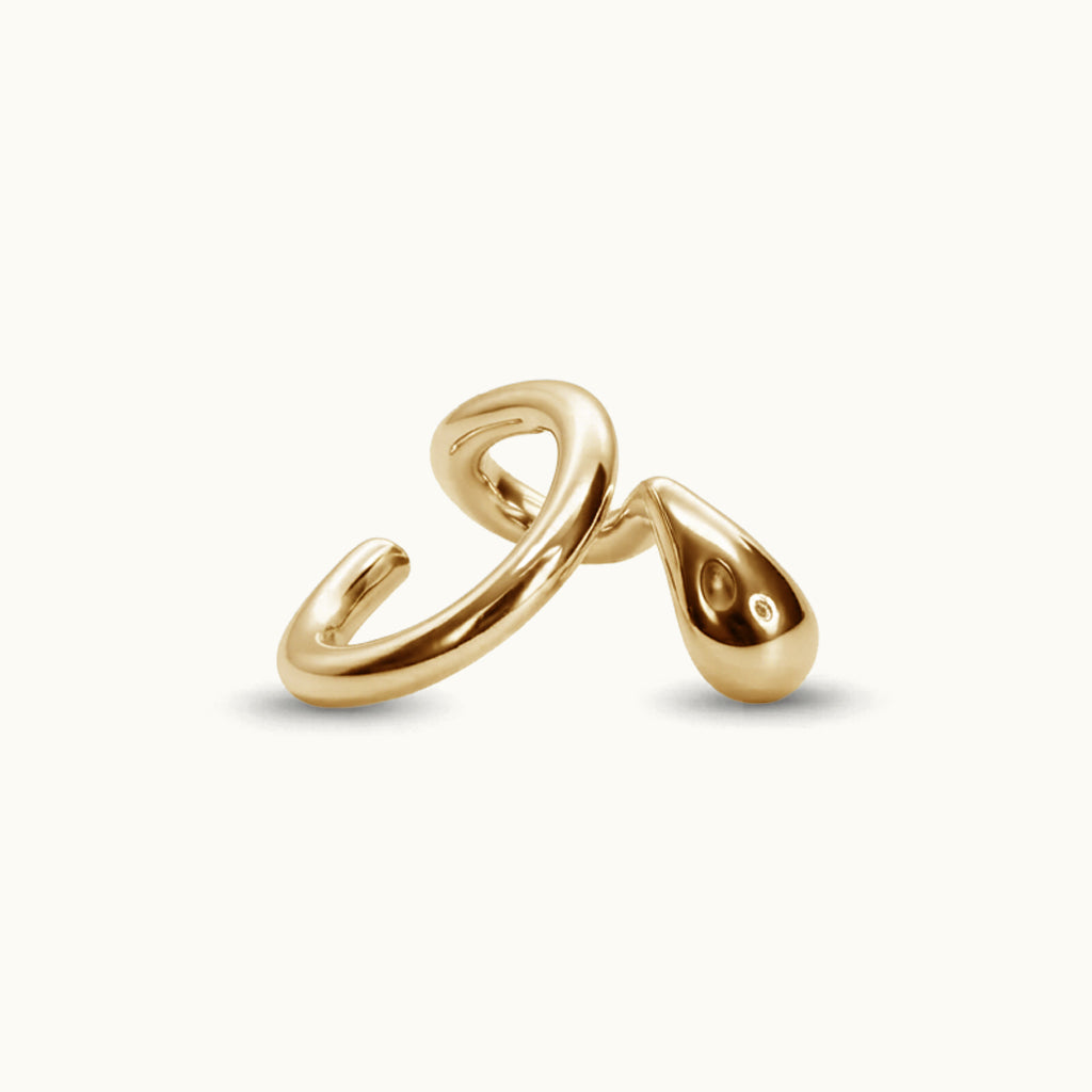 Earcuff Gota - Banho de Ouro 18k