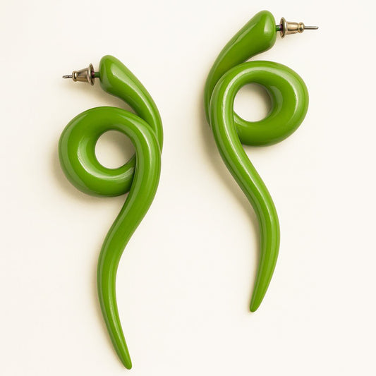 Brinco Serpente - Pinntura Verde
