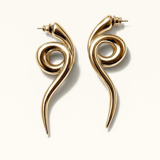 Brinco Serpente - Banho de Ouro