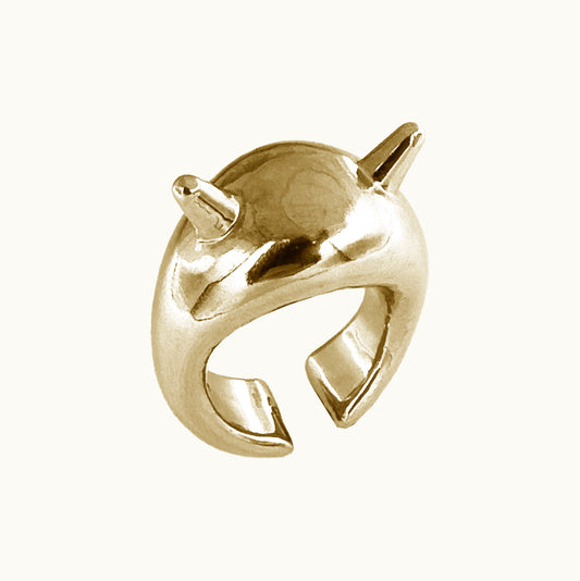 Anel/Earcuff Diavolo - Banho de Ouro 18k