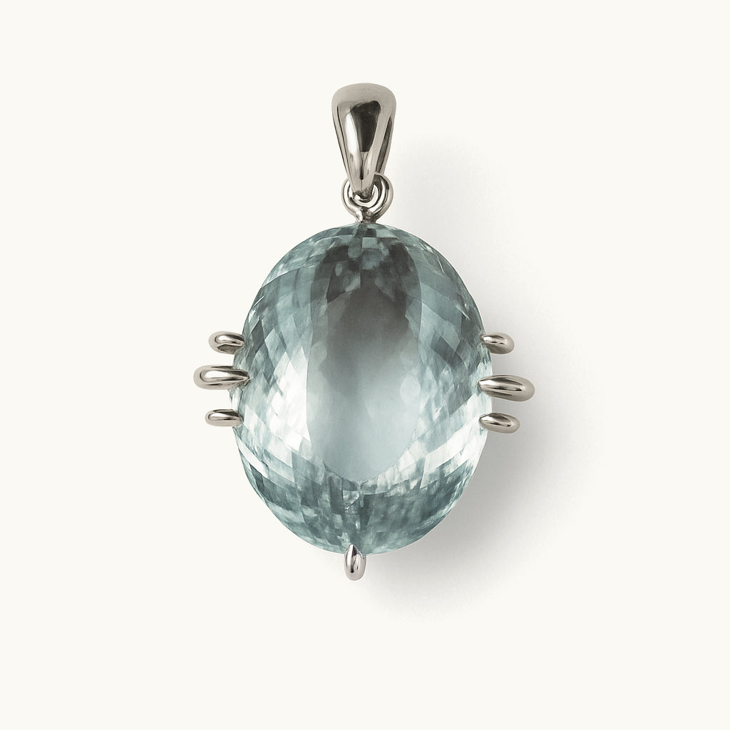 Colar Ímpar 001 - Prata 925 + Água marinha