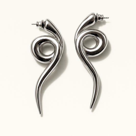 Brinco Serpente - Banho de Platina