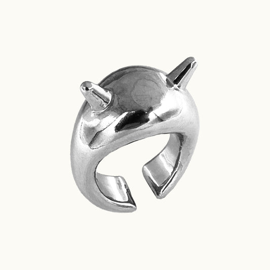 Anel/Earcuff Diavolo - Banho de Platina