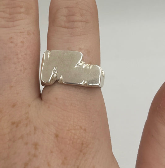 Anel Tempo - Prata 925 com diamante CVD